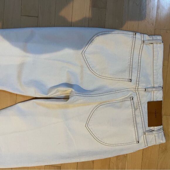 Frame Denim Le Italien Straight Leg Jeans in Blanc White 26 NWOT - Picture 14 of 16
